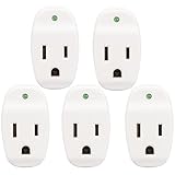 KMC Surge Tap Mini 5-Pack, 1-Outlet Grounded Surge Protector Adapter, 640 Joules, Power Plug Adapter