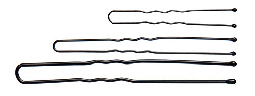 Diane Hair Pins For Women Bulk Pack Of 100 Assorted Sizes Jumbo 3, Large 2.5, Medium / Small 1.75 - Black, Crimped Design With Ball Tips, D475-100 Count(Pack Of 1) #TOP2