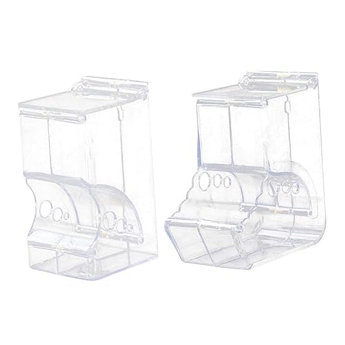 ifundom 2 Pcs Refillable Hamster Automatic Feeder Self Dispensing Pet Supplies for Small Animals Transparent Design for Easy Monitoring for Hamsters Rabbits Birds