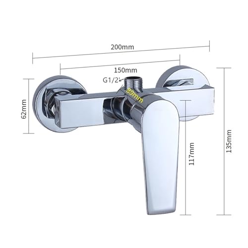 Grifo de bañera de acero inoxidable antioxidante con mezclador de pared fácil de limpiar G1/2 6