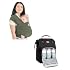 KeaBabies Baby Wrap Carrier and Diaper Bag Backpack - All in 1 Original Breathable Baby Sling, Hands Free Baby Carrier Sling - Waterproof Multi Function Baby Travel Bags