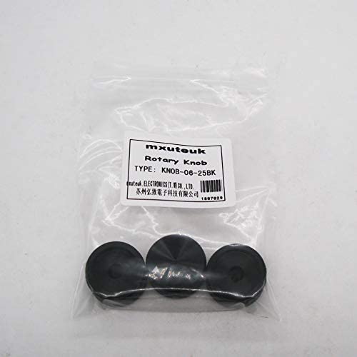 mxuteuk 3Pcs Black Guitar Knobs Aluminum Alloy Potentiometer Control Knob Volume Audio Electric Guitar Bass Knob Screw Type 25 x 15.5mm (d*h) KNOB-06-25BK