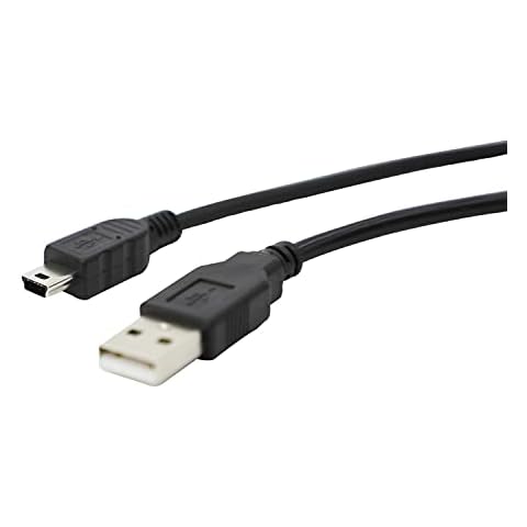 HAUZIK 2 Pack USB-A to Mini USB 2.0 Fast Charging Cable, 10 Foot, Black Cover