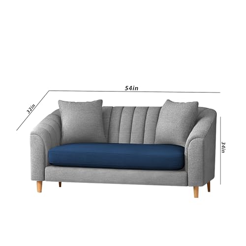 Image of Casaliving Doraldo 2 Seater Sofa Set for Living Room (Blue Grey Colour) Premium Fabric Sofa