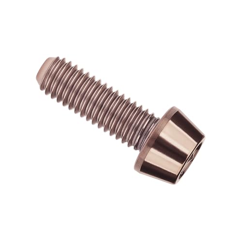 Image of Titanium Ti Bolt M5x9 16 18 20 25 30 35 40 45 50 55 60mm Tapered Head Screws Pack of 4 (M5x16mm, Bronze)