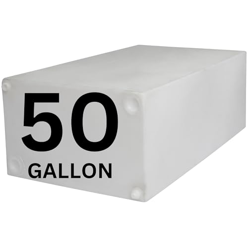 Ameri-Kart 50 Gallon RV Fresh Water Tank, Potable Water Storage Tank for Drinking, Cooking, Cleaning, Showering, for Campers, Trailers, Motorhomes, RVs, Cube Shape, 38