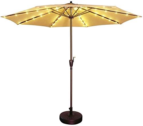 Etercycle Outdoor Solar Patio Umbrella String Lights Solar Powered Bright 8 Modes 104LED Lights Included 3*AA 800mAh Battery,for Beach Deck Umbrella Garden Party Christmas Outdoor Decoration
