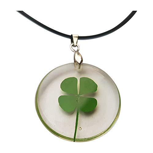 Fancychain - Collar de trébol de la Suerte, diseño de trébol de la Suerte, Color Verde