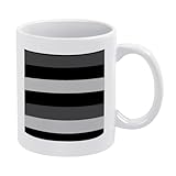POLESVBM Taza de café de 355 ml con mango cerámico plateado y gris