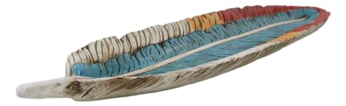 Ebros Gift 18" Long Colorful Southwestern Native American Indian Dreamcatcher Eagle Feather Decor Tray for Jewelry Coins Keys Display Dish Sculpture Desktop Plaque Figurine