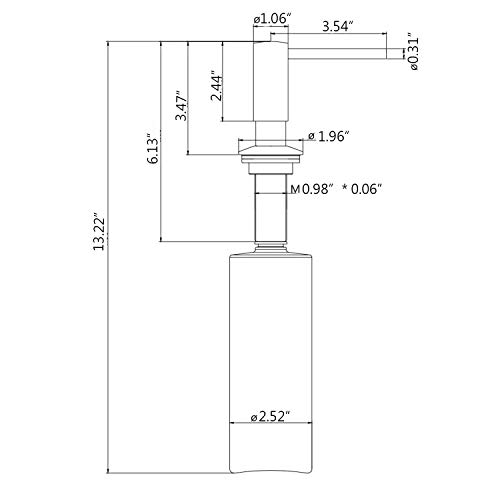 Samodra Sink Soap Dispenser, Metal Pump Head Liquid Lotion Countertop Kitchen Bathroom Soap Dispenser With 17 Oz Pet Bottle (Chrome) & Sink Soap Dispenser Extension Tube Kit 39" With Metal Check Valve #TOP5