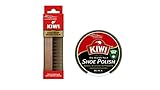 GroceriesRus Kiwi - Kit de cuidado de zapatos - Esmalte de zapatos negro de 50 ml y cepillo original de brillo de crin de caballo de kiwi - Pule sus zapatos rápida y fácilmente., Black, Talla única