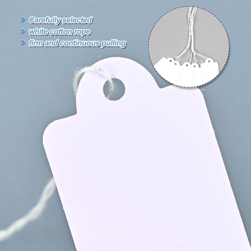 Preisschilder Anhänger 35 * 22mm Preisetiketten 500 Stk Preisschilder Flohmarkt Etiketten Anhänger Hängeetiketten mit Faden für Schmuck Display