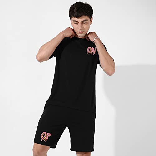 Image of Campus Sutra Men's Oversized Pajama Set For Casual Wear | Cotton Poly Lycra Fabric | Clothing Set Crafted With Comfort Fit & High Performance For Everyday Wear