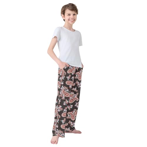 Boys' Pants Paisley Design Pattern Long Bottoms Jogger Pants Elastic Waist Trousers with Pockets S-XL4