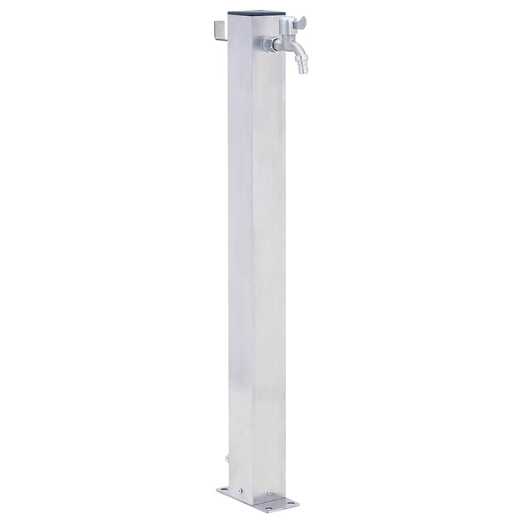 Generic Stainless Steel Garden Water Column, Free-Standing Outdoor Faucet with Hook, Suitable for Irrigation, Car Washing, and Pet Showering(Square 40 cm) (60 cm #04)