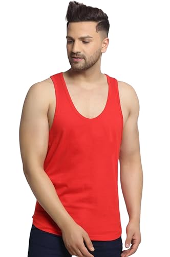 Image of Regular Fit 100% Cotton Vest for Men Multipurpose Sleeveless Undershirts Tank Top Use for Gym wear, Running Tanks Sando and Outdoor Baniyan for Men
