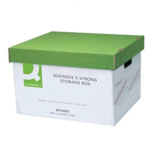FINCHLEY Q-Connect Extra Strong Business Storage Box W327xD387xH250mm Green and White (Pack of 10) KF75007