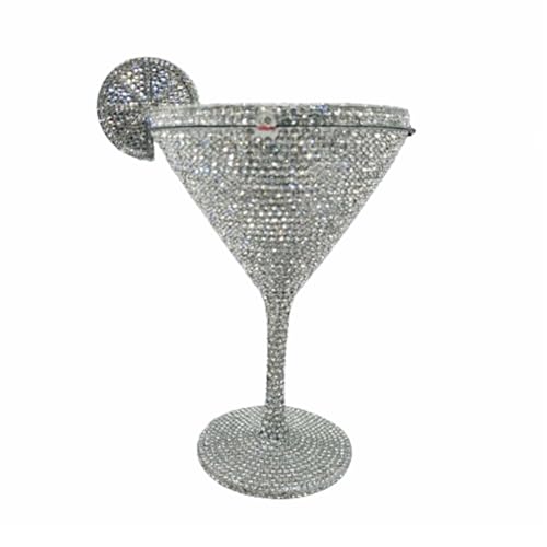 Image of Women Goblet Rhinestone Evening Bag Cocktail Cup Diamond Clutch Funny Crystal Prom Handbag Wedding Purse for Party