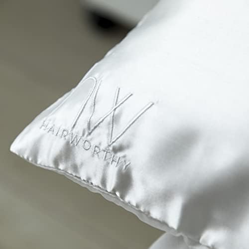 Hairworthy Hairembrace 100% Pure Mulberry Silk Pillowcase - Moisturized Hair, Youthful Face, Reduces Hair Frizz, Breathable for Skin, Hypoallergenic, 51 x 76 CM. White Tote bag Included.