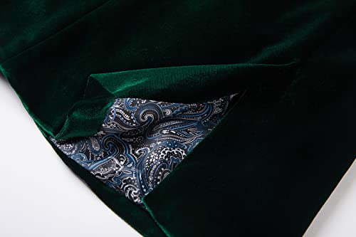 Wzikai Mens Velvet Blazer One Button Slim Fit Solid Fashion Suit Jacket Sport Coat For Wedding Prom Dinner Party Green Xxxl #TOP4