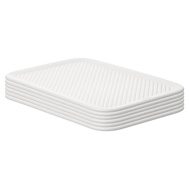 Superio Ribbed Collection - Decorative Plastic Open Home Storage Bins Organizer Baskets, Medium White (1 Pack) Container Boxes for Organizing Closet Shelves Drawer Shelf 5 Liter