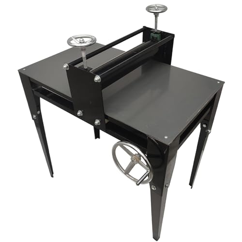 TECHTONGDA Pottery Clay Machine, Manual Ceramic Clay Plate Machine, Slab Roller for Clay with 1.8 Inch Adjustable Thickness, 33.8 x 20 Inch Panel Size, Roller Size 17.5" x 3.1" Hand-Cut Table Top