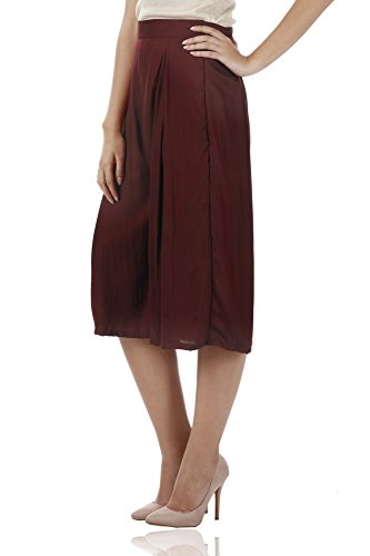 Image of Miss Chase Women's Navy Blue Solid Knee Length Relaxed Culottes