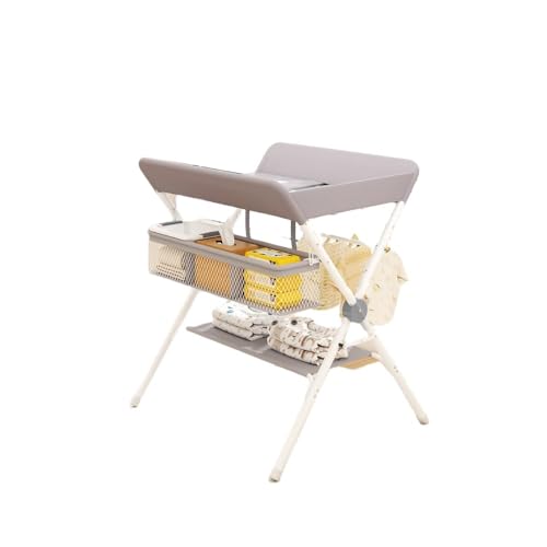 Sarinyおむつ交換台 折畳み おむつ替え台 ベビーケア キャスター付き移動 ベビーケアステ サイドラック 収納棚 調整可能 大人の腰痛対策 安全ベルト付き 新生児 出産祝い ギフトーション ママの腰痛対策 新生児 安全ベルト ポータブル収納 移動 持ち