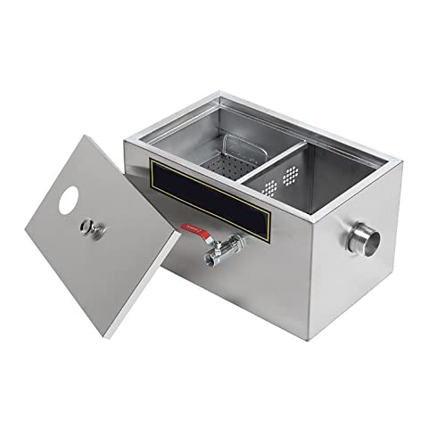 Grease Filter, Commercial Stainless Steel Wastewater Grease Trap for Under Sink, Top Entry Commercial Grease Trap for Restaurant Kitchens, Hote