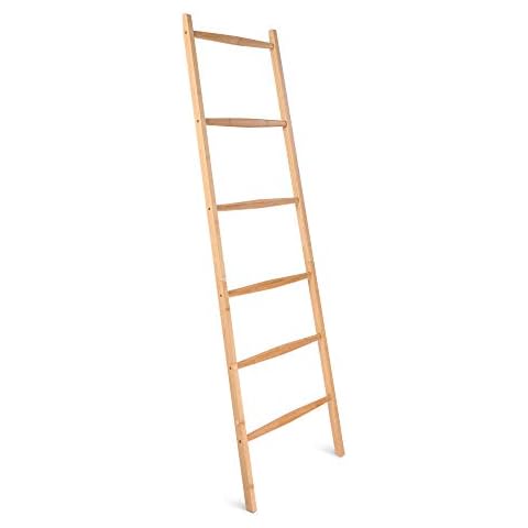 Navaris Escalera toallero de bambú - Perchero Organizador con 6 peldaños - 1,7 m Cover