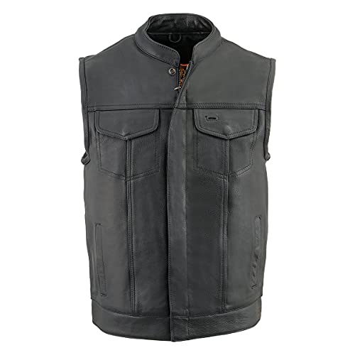 Milwaukee Leather Men’s Premium Leather Club Style Motorcycle Vest - Heat Reflective, Dual Closure, Patch-Ready - 3X-Large by Milwaukee Leather - Image 7