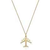 MTMY Gold Pendant Necklace for Women 14K Gold Plated Dainty Airplane Necklace Simple Delicate Jewelry