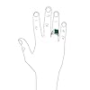 Gemstones Cuban Curb Link Chain Band Created Malachite Rectangle Signet Ring For Men .925 Sterling Silver Handmade In Turkey #2
