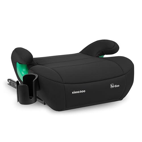 KikkaBoo Rialzo Auto per Bambini ISOFIX i-POP, i-Size, 125-150 cm, Seggiolino Auto 22-36 kg, Alzatina Auto Gruppo 3, da 7 a 12 Anni, Nero