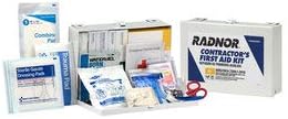RADNOR White Metal Portable Or Wall Mounted 25 Person Contractor First Aid Kit