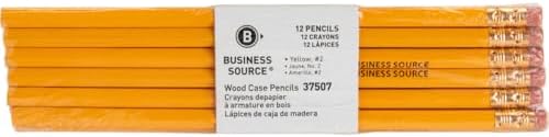 Business Source Unsharpened Woodcase No. 2 Pencils - Pack of 12 (37507), Yellow image 2