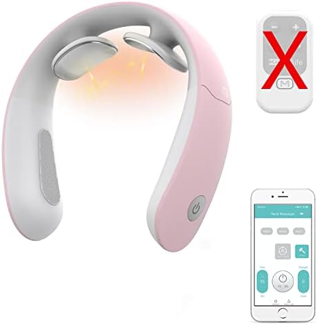 SMTALY Neck Massager for Pain Relief, Intelligent Neck Massager with Heat, 6 Modes 18 Levels Portable Deep Tissue Trigger Point Massager, Christmas Gift for Women Men, Car, Home, Travel, Office -Pink
