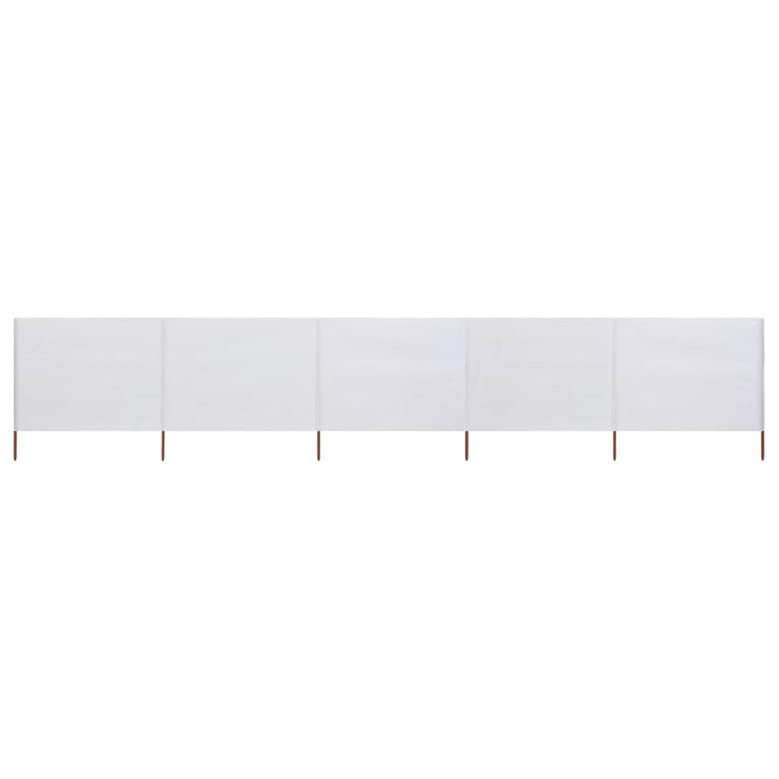 Gecheer 5-panel Wind Screen Patio Balcony Privacy Screen Cover Terrace Camping Fabric Windbreaker Shelter 600x160 cm Sand White