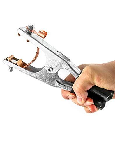 Qwork Welding Ground Clamp, 2 Pack 500A Electroplated Ground Clamp Copper Welding Earth Clip For Manual Welder Copper Us Type #TOP3