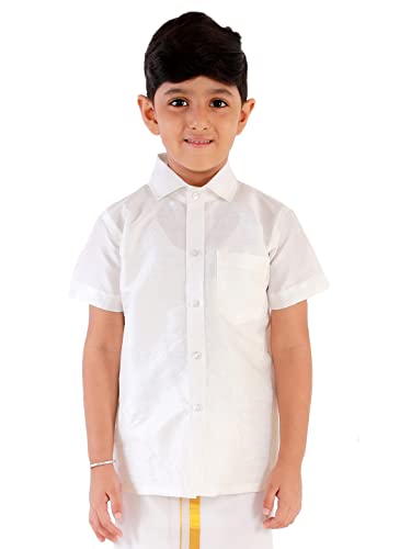 Image of VASTRAMAY Boy's Silk Blend Classic Shirt