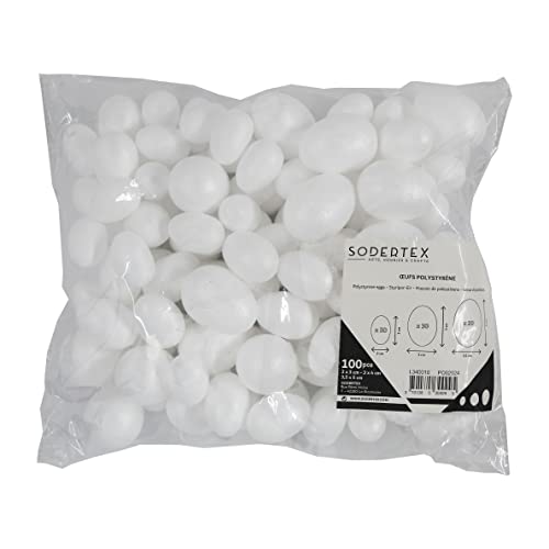 Sodertex L340010 Styropor-Eier, Weiß, 100 Stück
