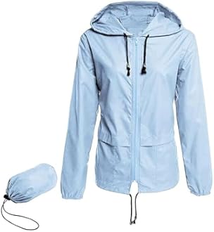 Century Star Packable Rain Jackets for Women Waterproof Lightweight Raincoat with Hood Windbreaker Jacket Women Rain Coats