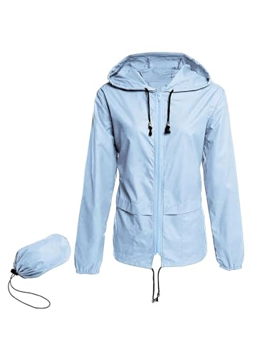 Century Star Packable Rain Jackets for Women Waterproof Lightweight Raincoat with Hood Windbreaker Jacket Women Rain Coats