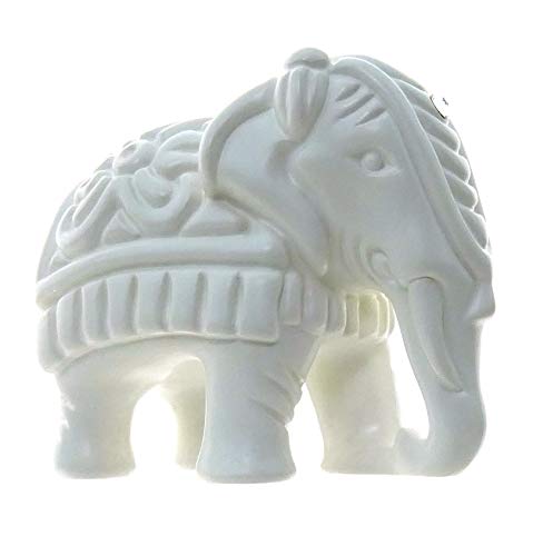 Elefant, Elefanten-Figur im Geschenke-Set, MADE WITH SWAROVSKI® ELEMENTS, Deutsche Handarbeit, Glücksbringer, Geschenk zur Geburt, Taufe, Namensgebung, Hochzeit, Geschenkidee zum Geburtstag, Dekoration für Wohn- und Kinderzimmer (weiß glanz) Cover