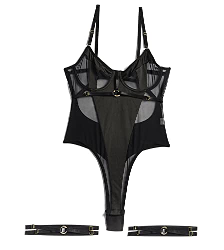 Design: questo body con ferretto presenta un design patchwork in rete trasparente e senza schienale per renderti più sexy di notte e offrirti ormoni femminili totali.