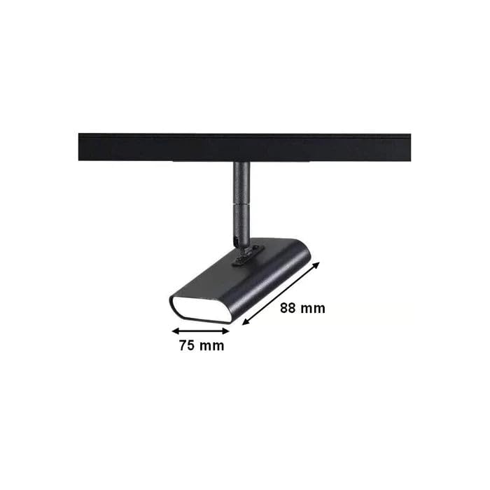 Spot LED sur Rail Magnétique Rectangulaire 48V 5W Orientable NOIR - Blanc Chaud 2300K - 3500K