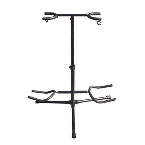 NJS Pied de guitare double pour 2 guitare électro-acoustiques sur trépied - Les Beatles, Paul McCartney, John Lennon, RIngo Starr, George Harrison NJS Pied de guitare double pour 2 guitare électro-acoustiques sur trépied
