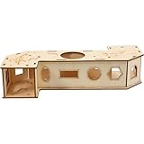 SEWOART Hamstertunnel mit Klettermöglichkeit und Übungsstrecke Beige Kleintierversteck für Hamster und Mäuse im Artgerechten Käfig