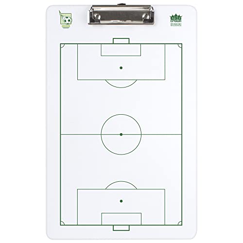 Crown Sporting Goods Dry Erase Coaching Clipboard|Different Versions for Soccer, Baskeball, Football| 1 Count of Soccer